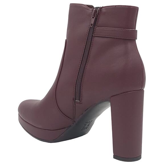 Naturalizer Women Platform Ankle Booties Braxton Size US 10M Cab Sauvignon Red - Picture 3 of 5